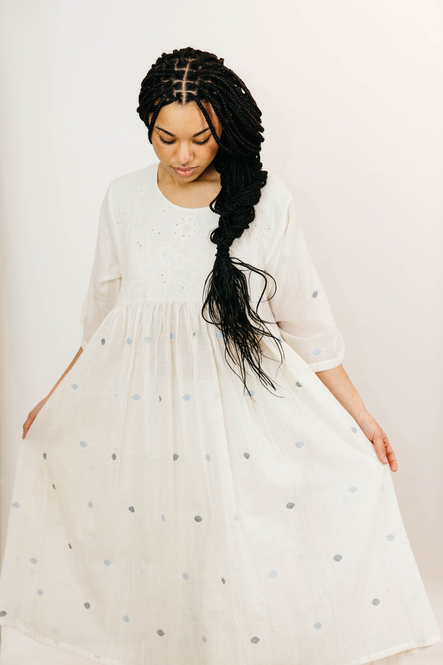 handwoven jamdani chikan dress