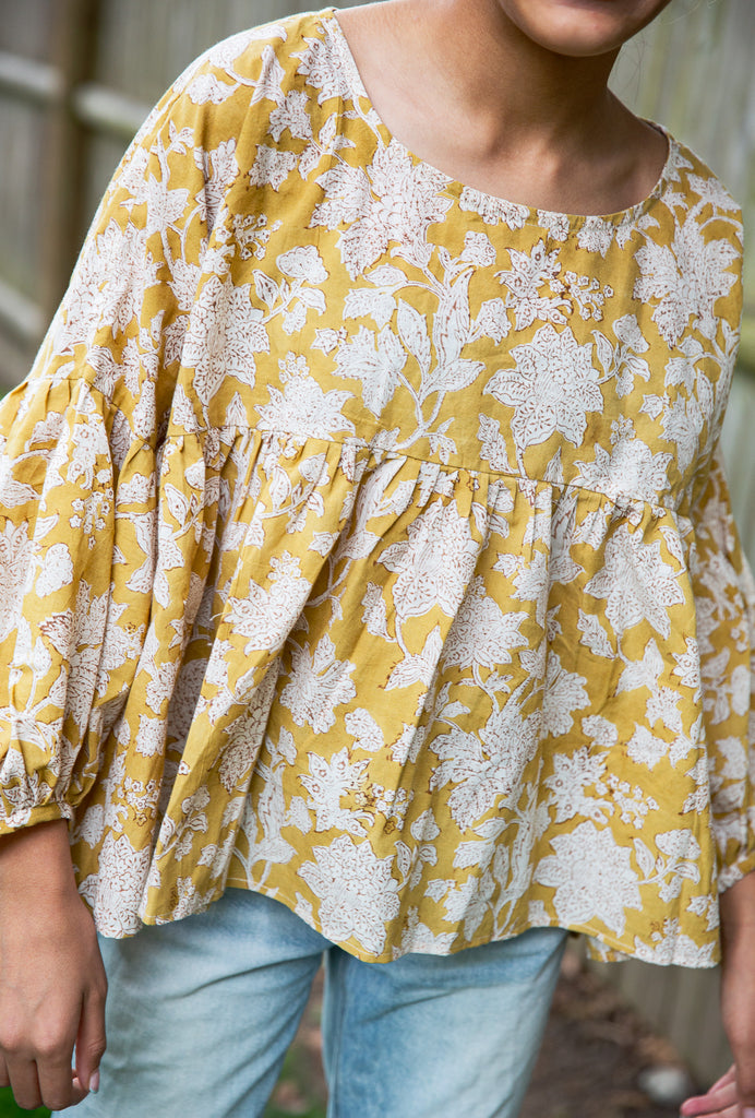 Kalamkari block print top