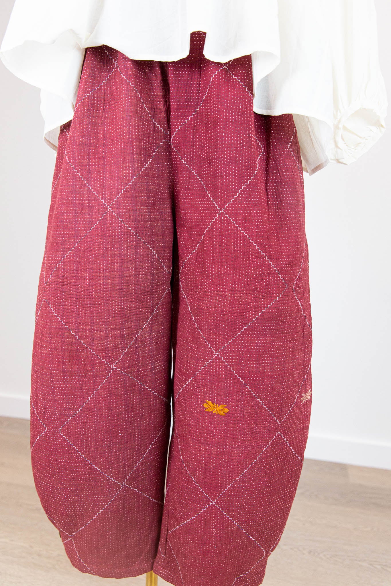 kantha quilt cotton pants