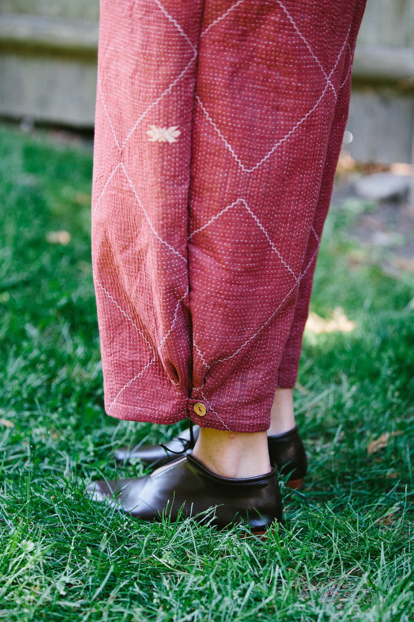 Bordeaux Kantha Quilted Patina Pant