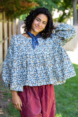 cotton floral print top