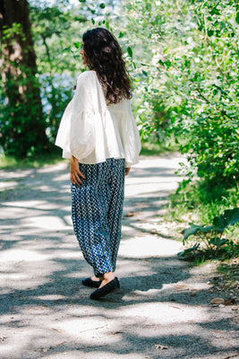 indigo cotton pants