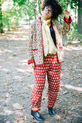 Block Print Quilted Pants