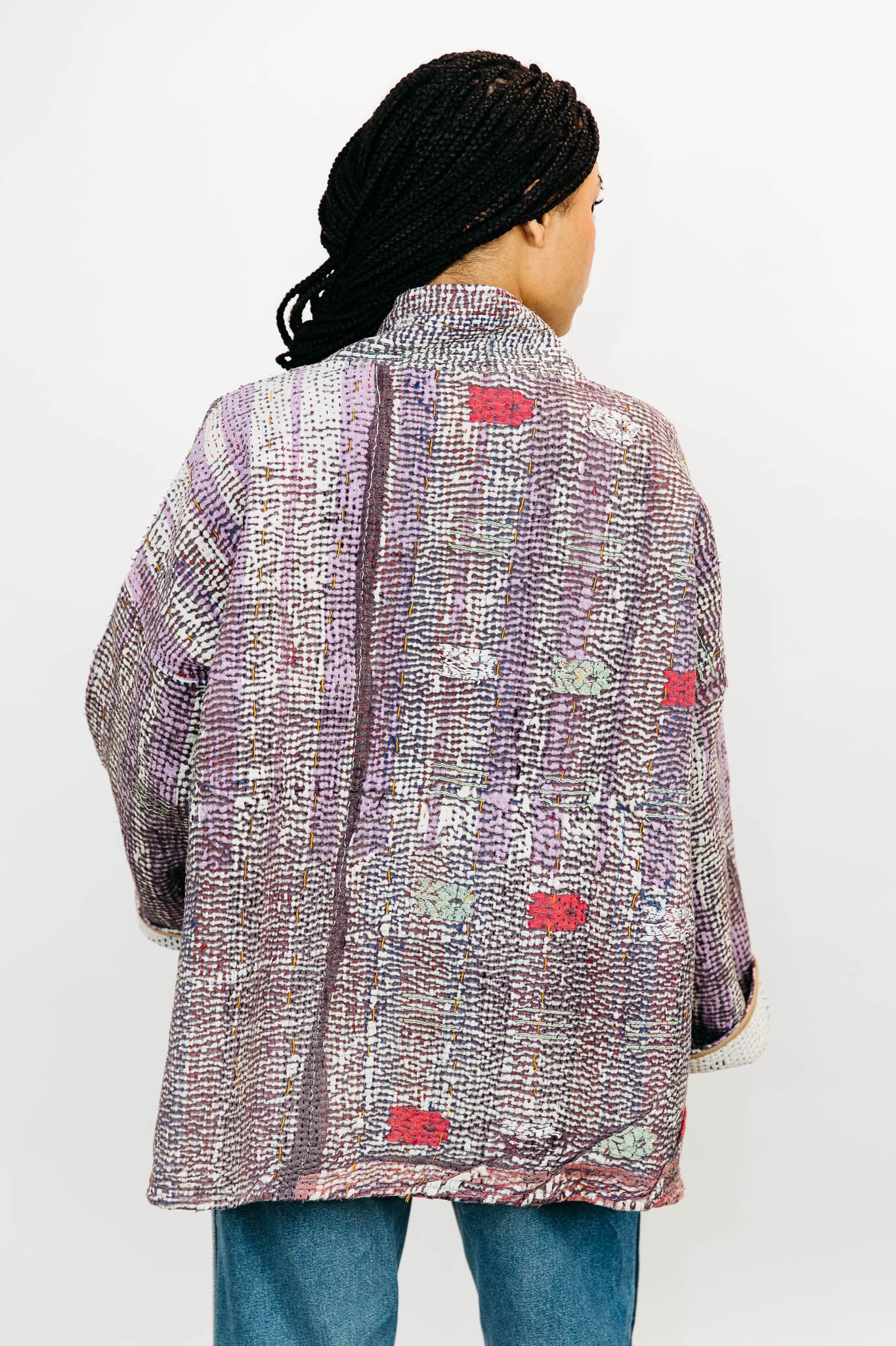 Vintage Kantha Quilt Jacket - Rusty Lavender