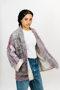 reversible vintage kantha quilt jacket