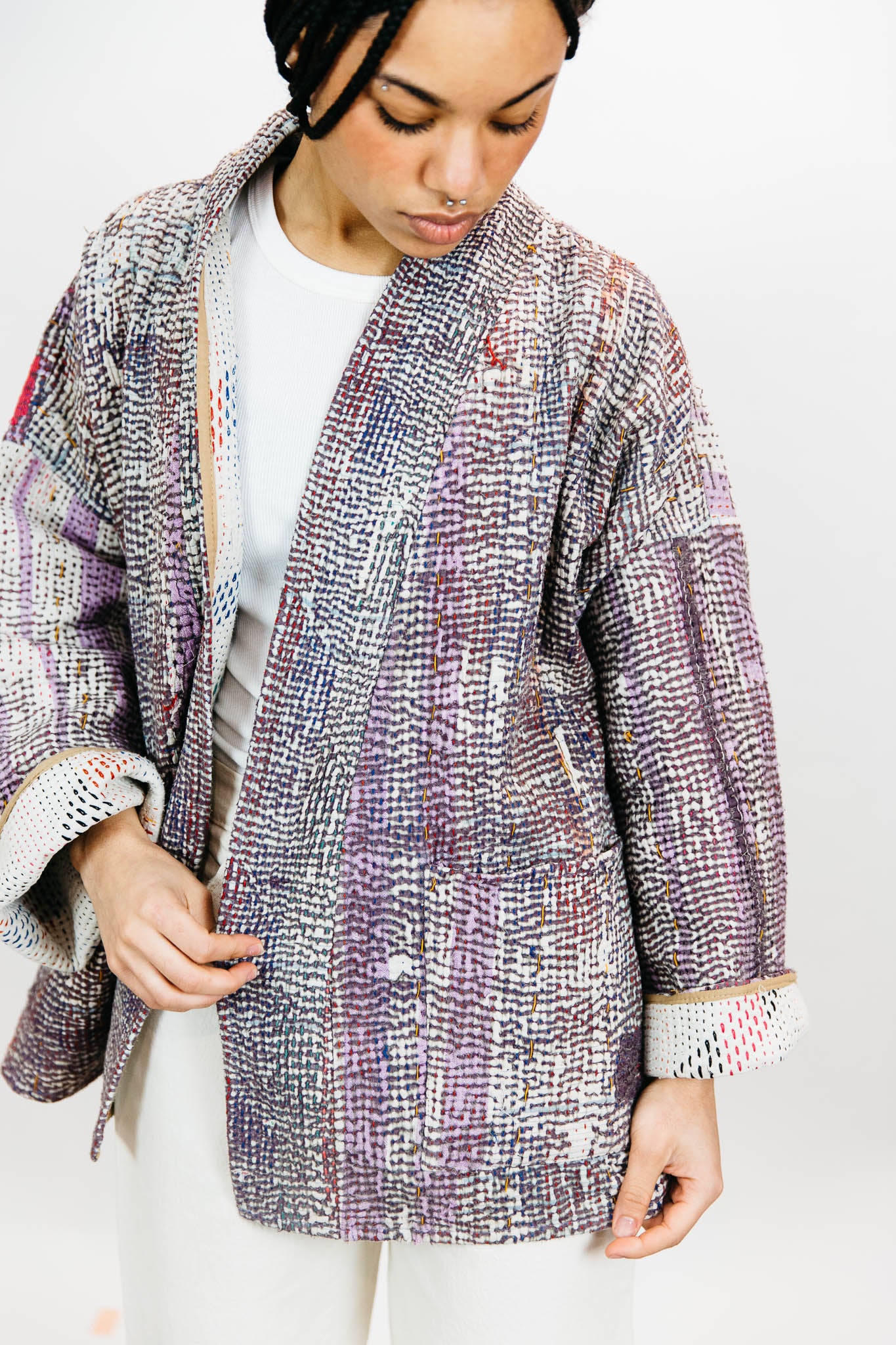 kimono style kantha jacket