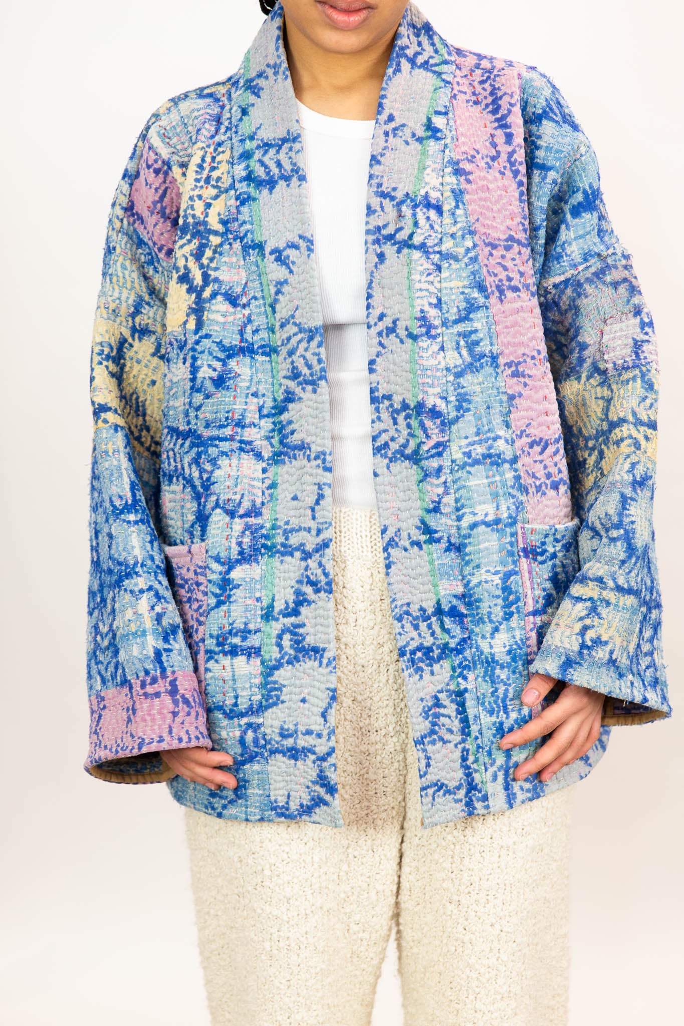 block print kantha jacket