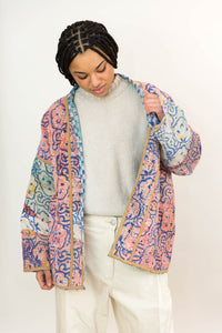 vintage block printed jacket