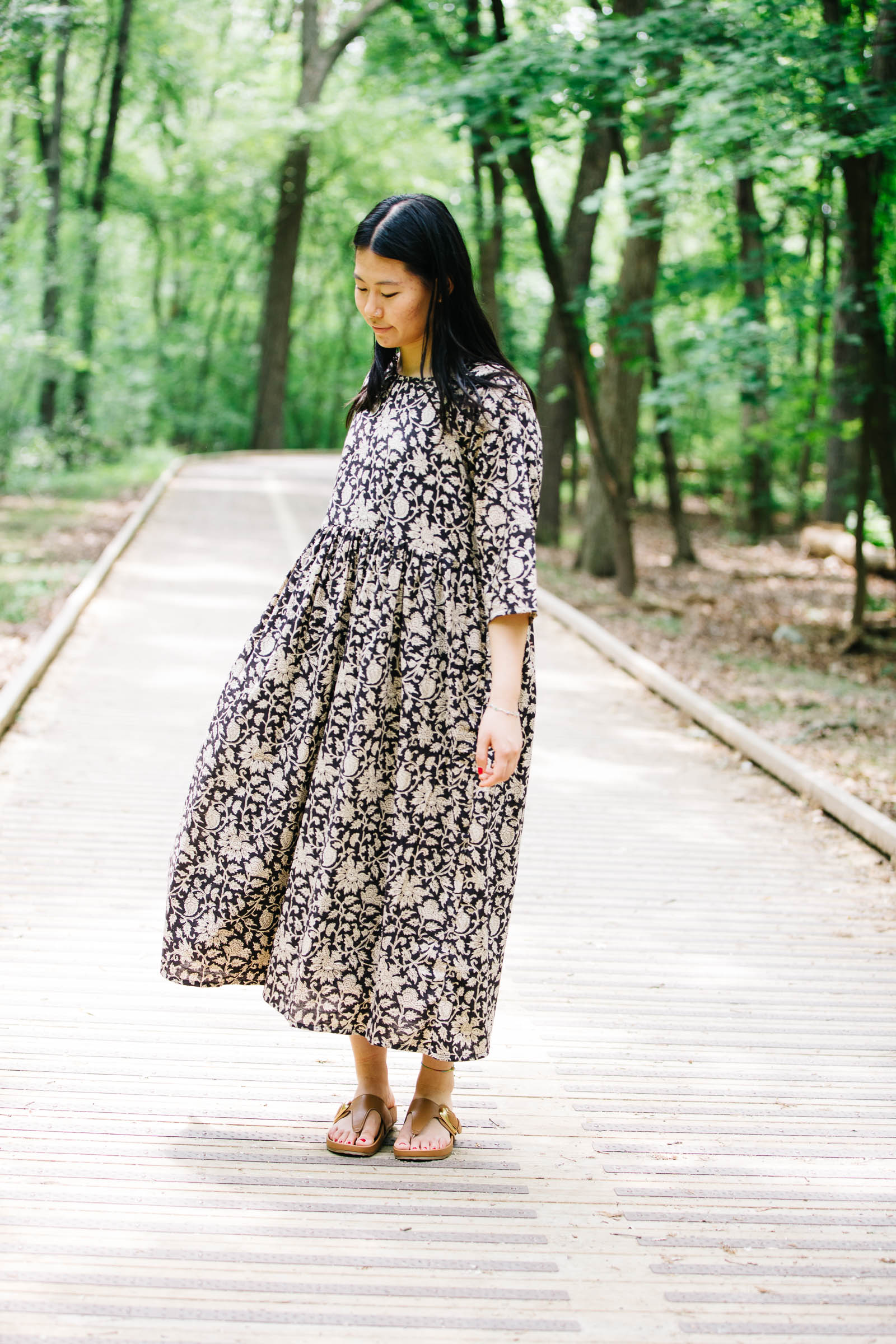 Doree Dress in Kalamkari Block Print