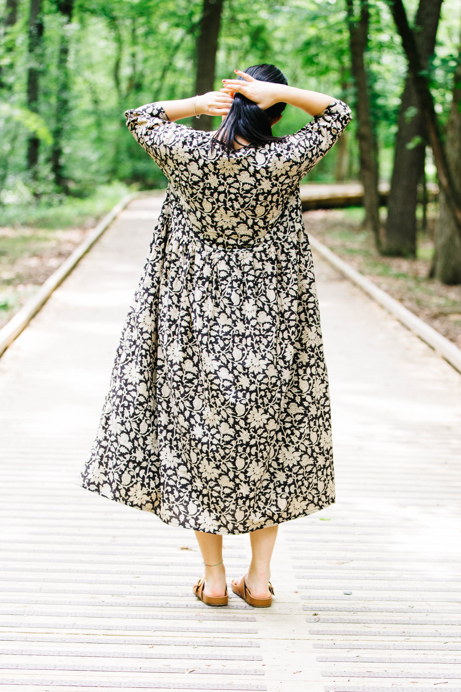 Doree Dress in Kalamkari Block Print