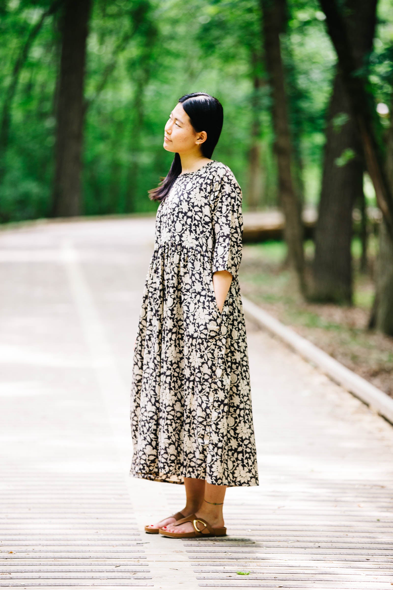 Doree Dress in Kalamkari Block Print