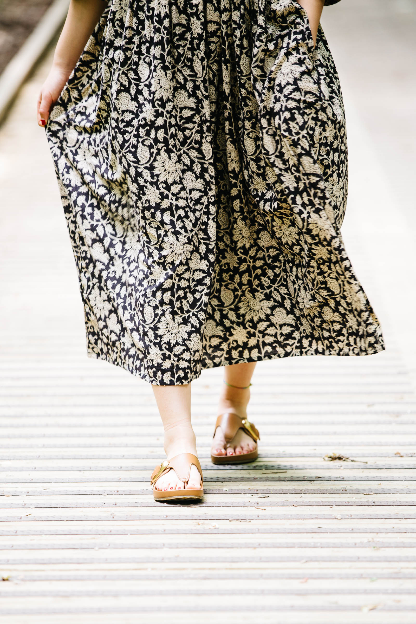 Doree Dress in Kalamkari Block Print