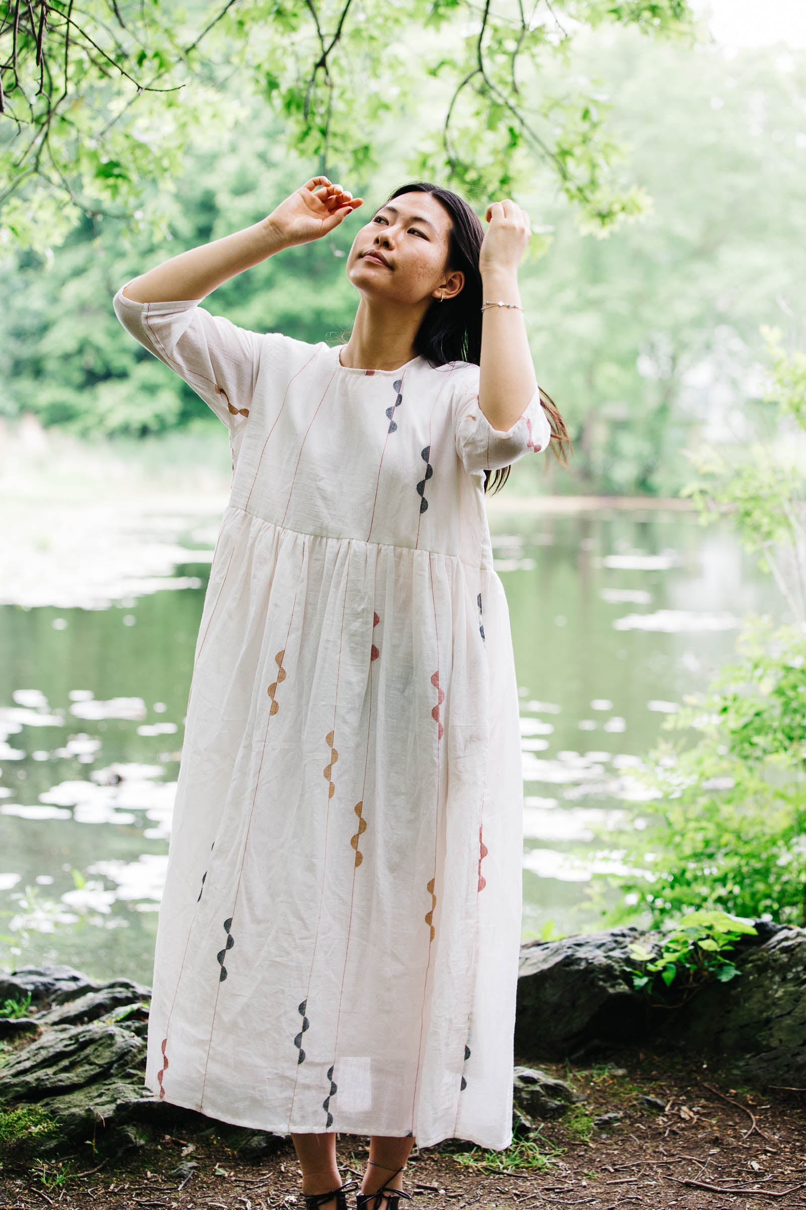 Doree Dress in Handwoven Jamdani Cotton