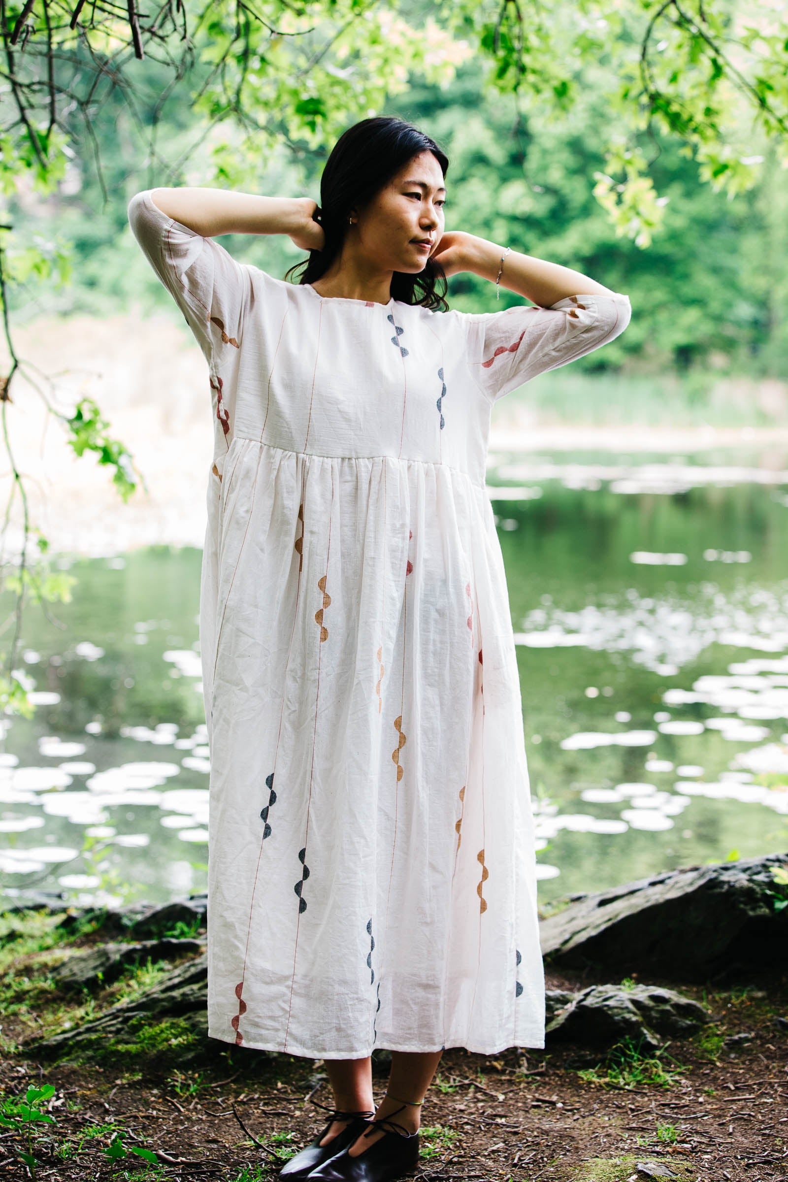 Doree Dress in Handwoven Jamdani Cotton