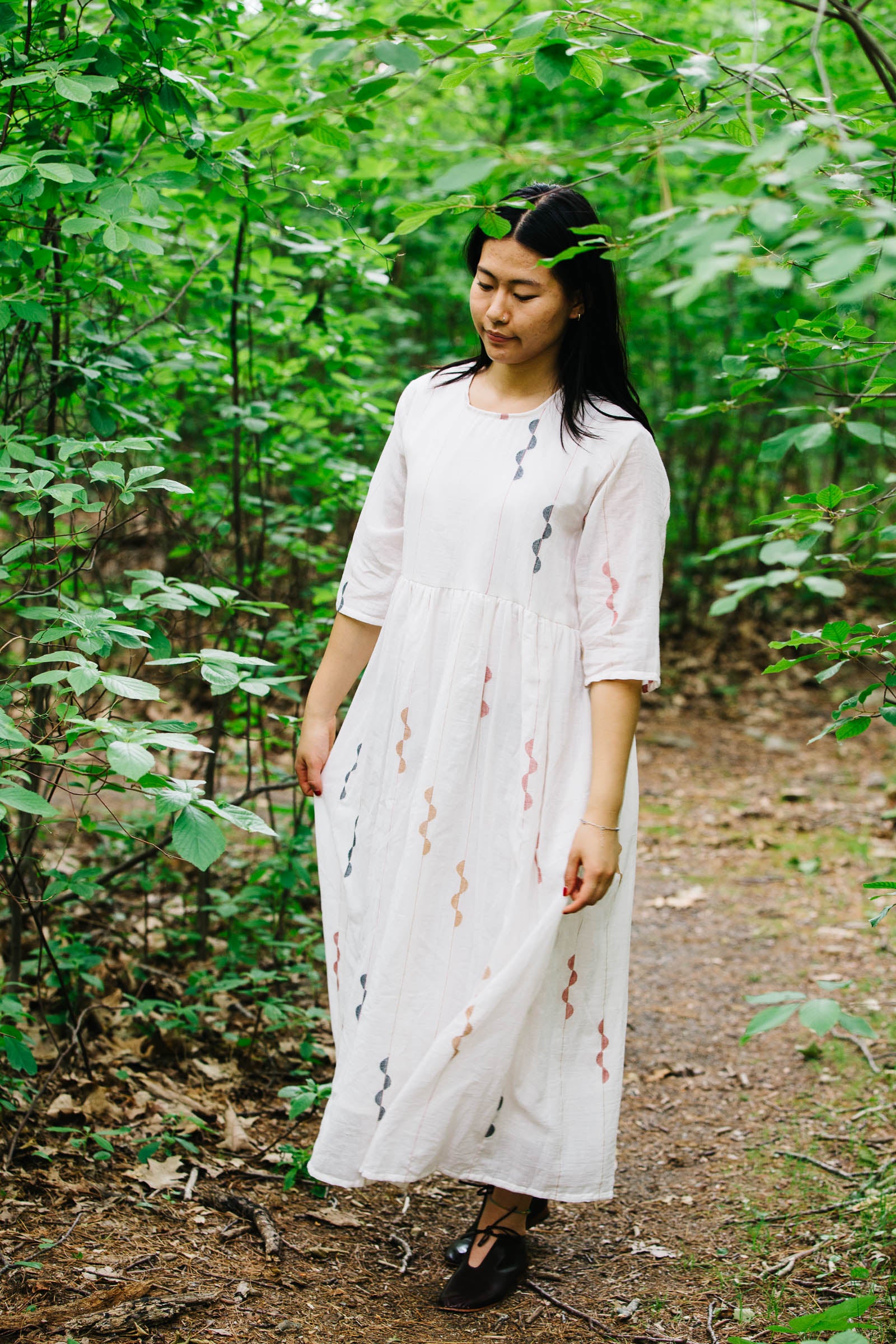 Doree Dress in Handwoven Jamdani Cotton