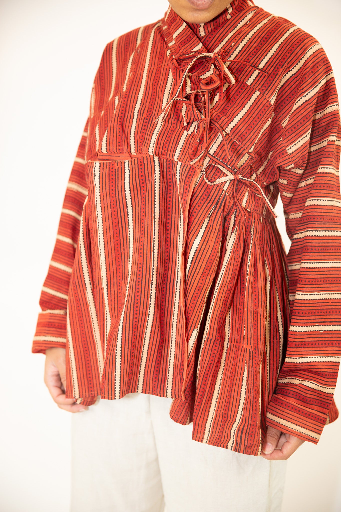 Garnet Ajrakh Hand Block Print Kediya Top/Jacket