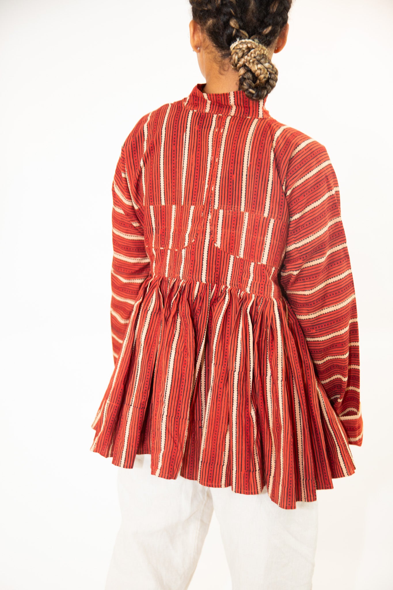 Garnet Ajrakh Hand Block Print Kediya Top/Jacket