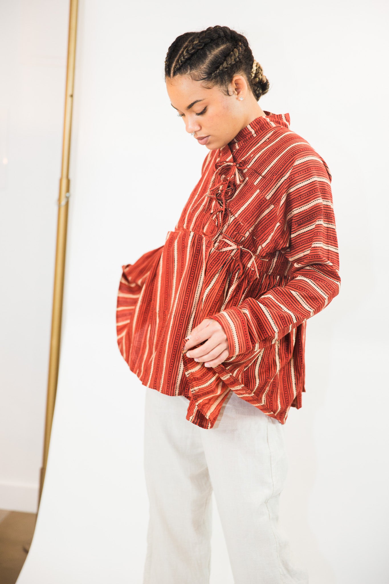 Garnet Ajrakh Hand Block Print Kediya Top/Jacket