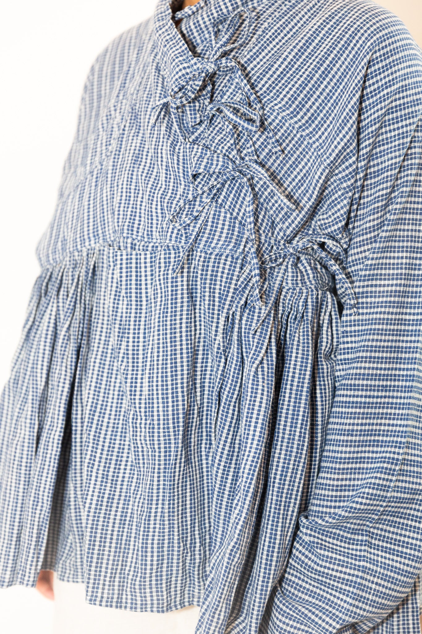Blue Checks Kala Cotton Kediya Top/Jacket