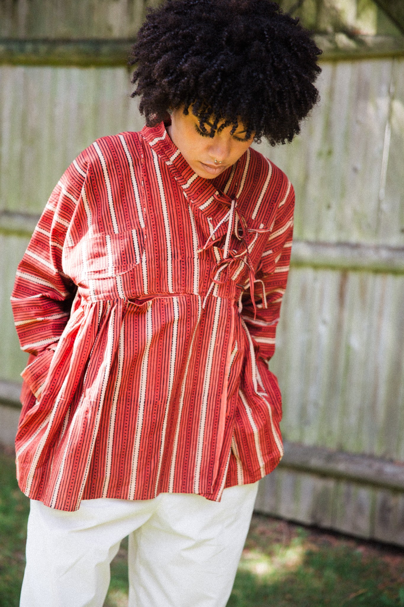 Garnet Ajrakh Hand Block Print Kediya Top/Jacket