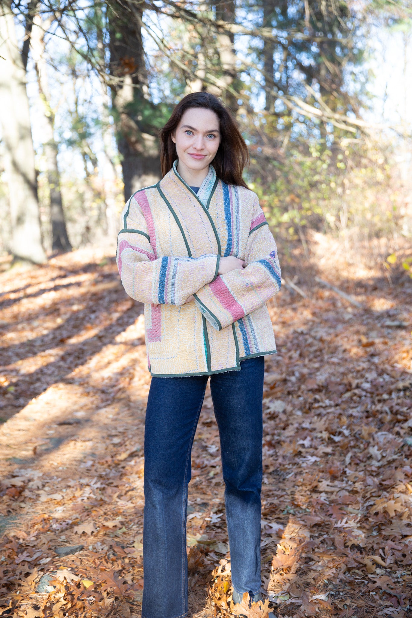 Vintage Kantha Quilt Jacket in Lilac