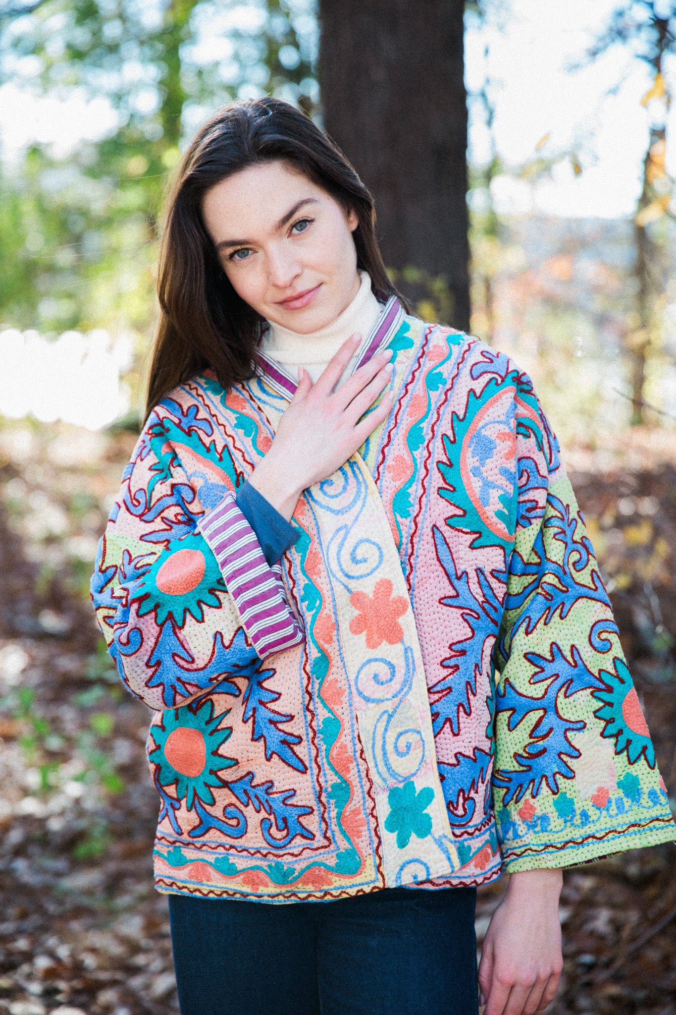 Sujani Kantha Quilt Jacket in Pink