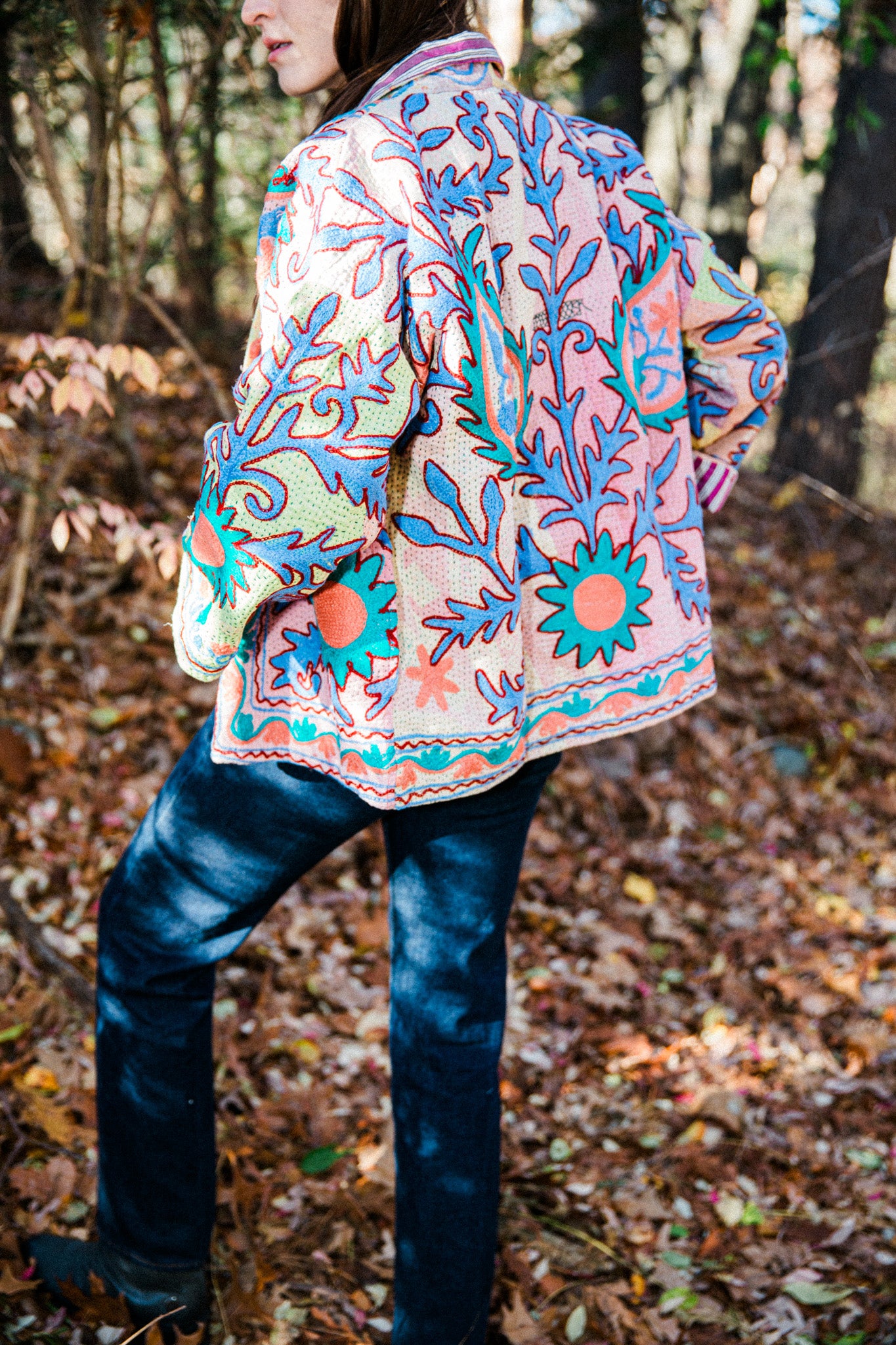 Sujani Kantha Quilt Jacket in Pink