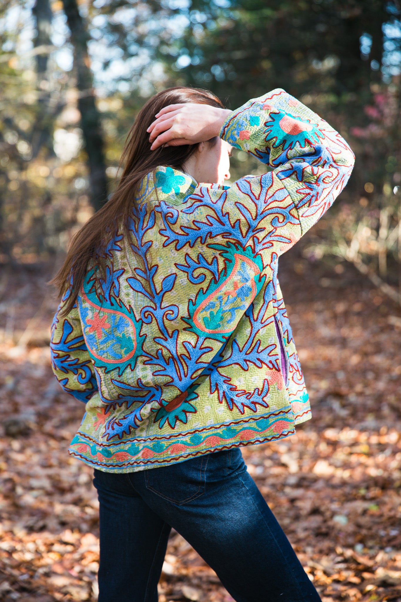 Sujani Kantha Quilt Jacket in Green