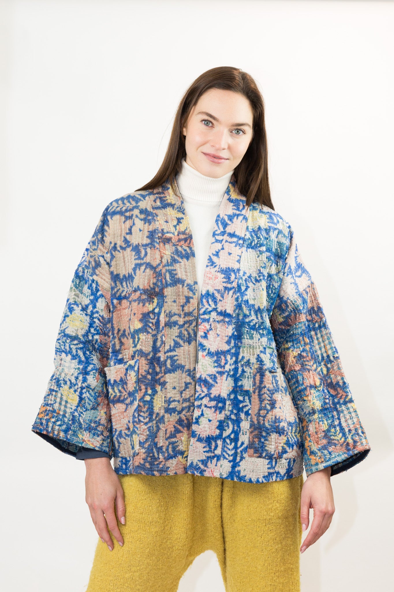 Vintage Kantha Quilt Jacket in Fall