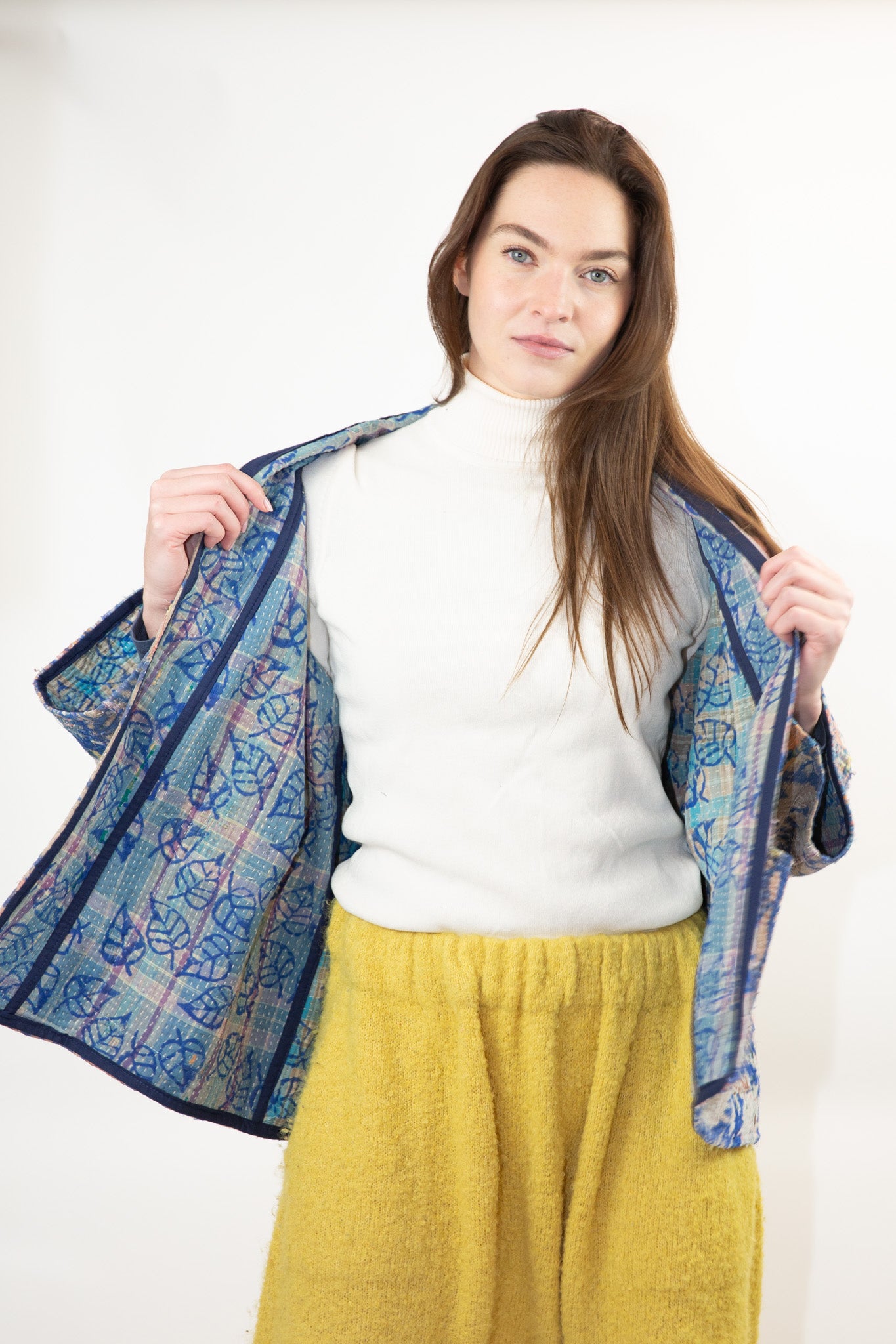 Vintage Kantha Quilt Jacket in Fall