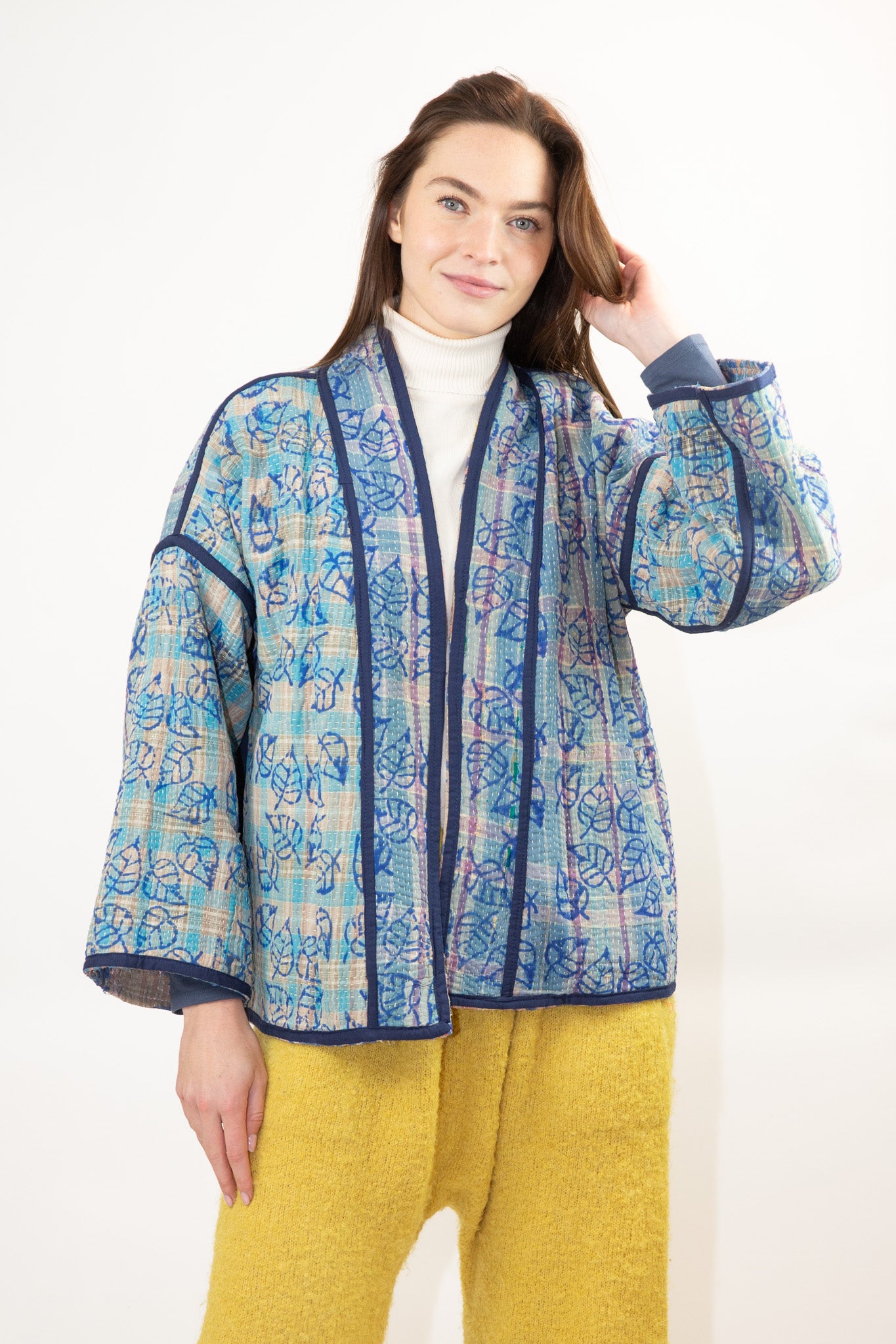 Vintage Kantha Quilt Jacket in Fall