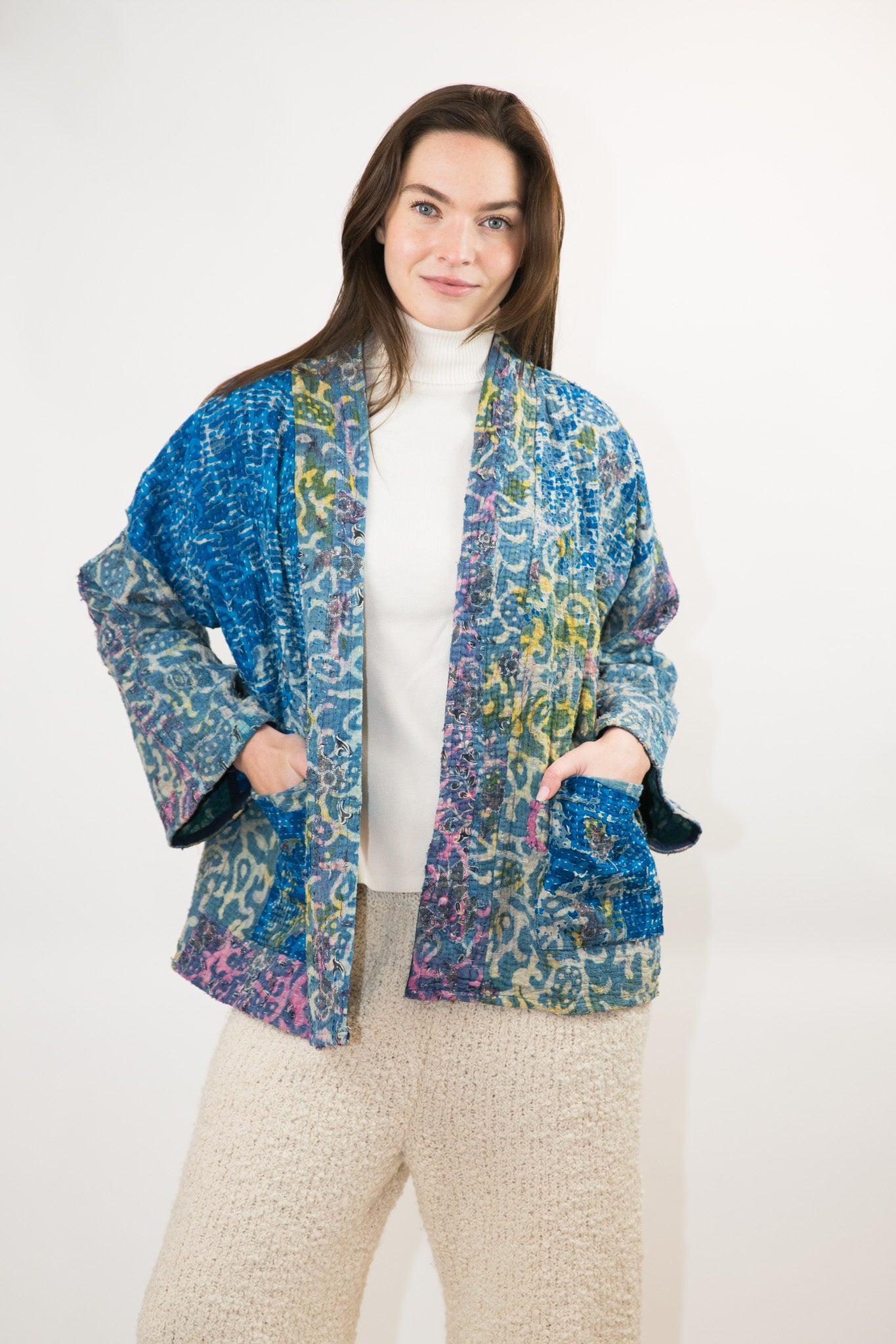 Vintage Kantha Quilt Jacket in Multi