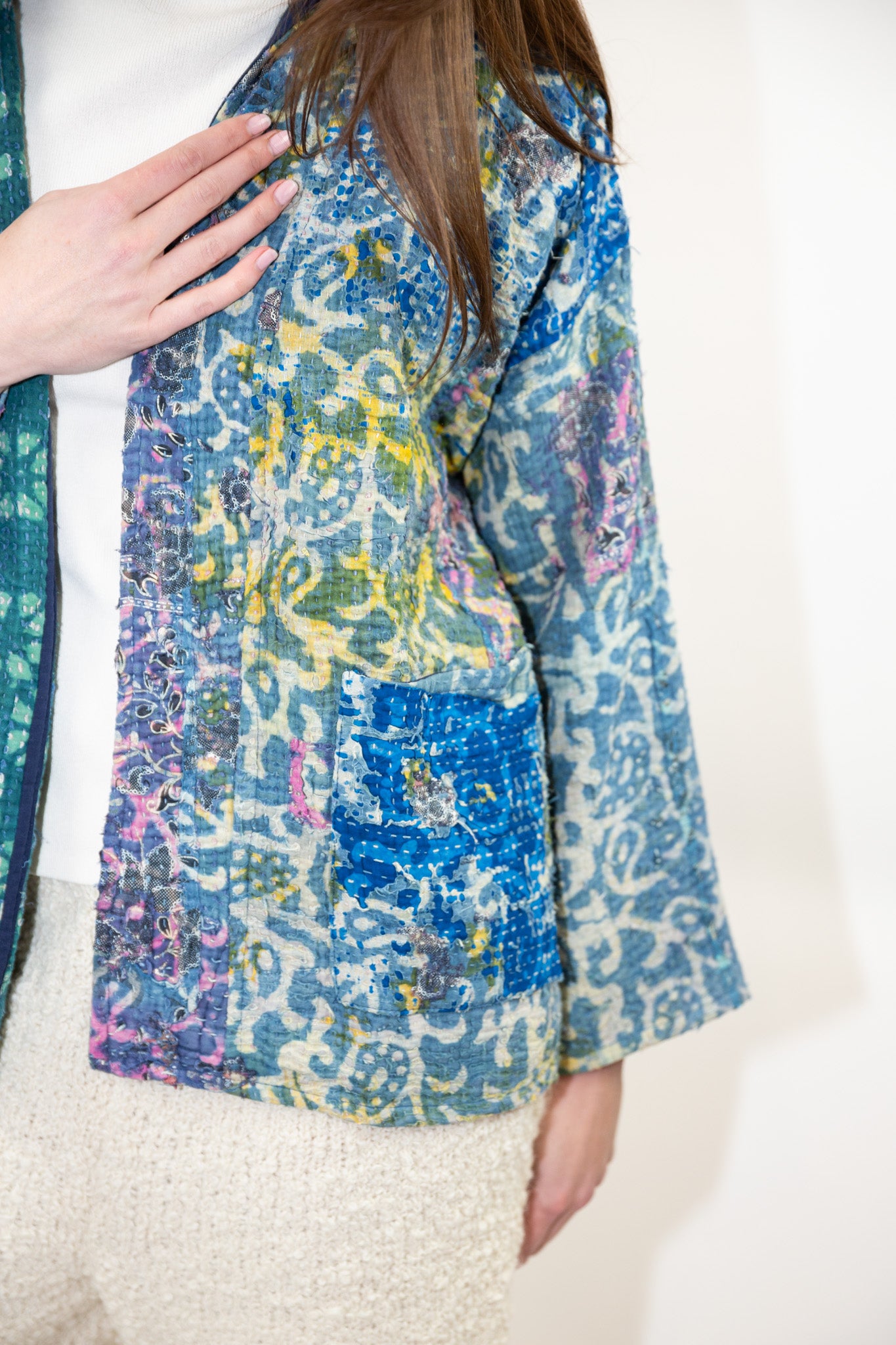 Vintage Kantha Quilt Jacket in Multi