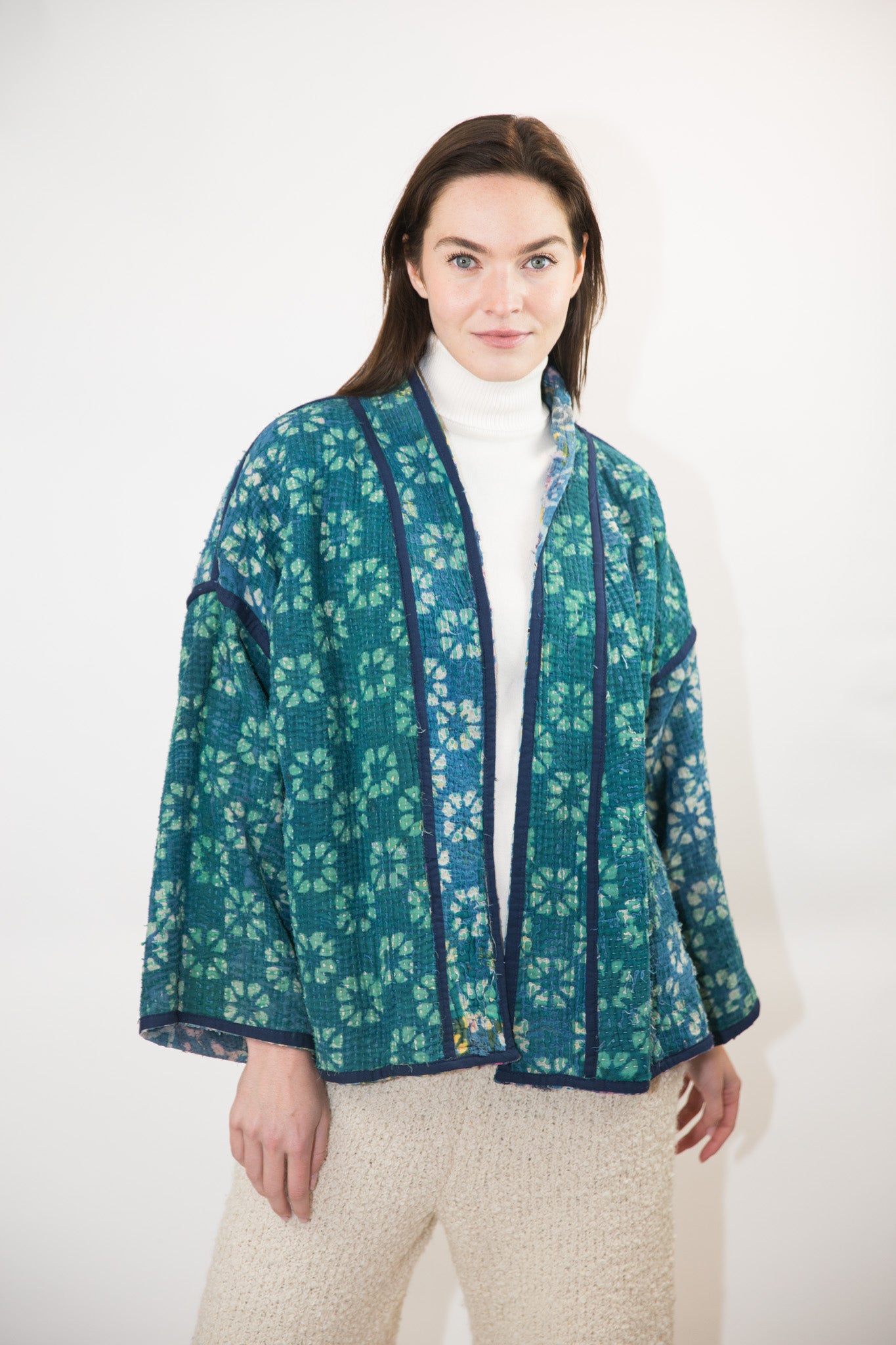 Vintage Kantha Quilt Jacket in Multi