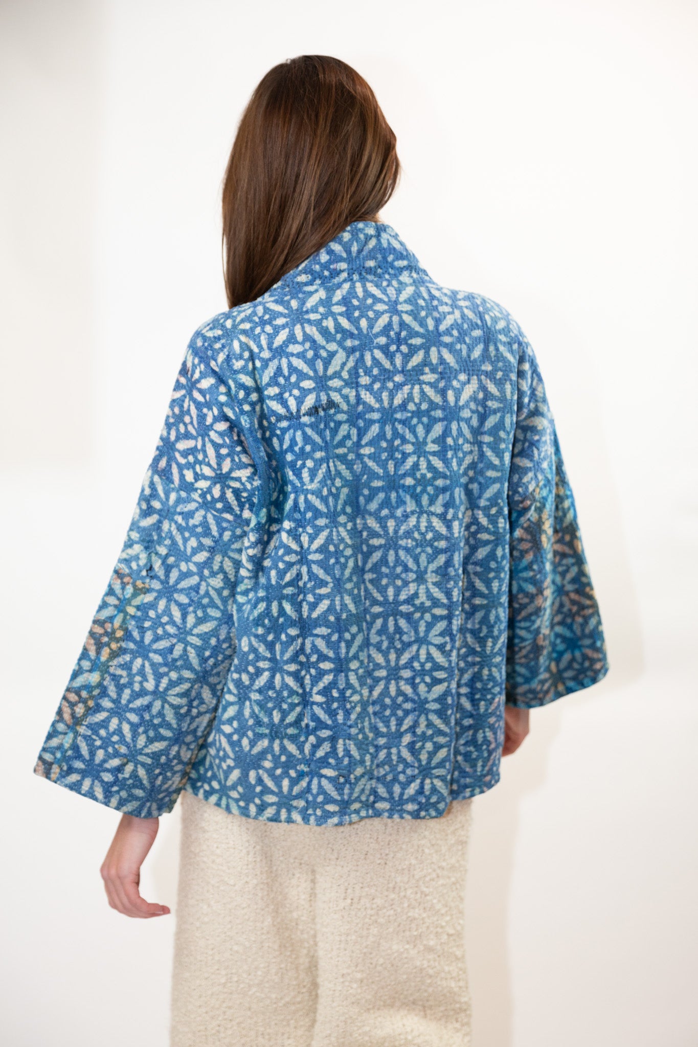 Vintage Kantha Quilt Jacket in Petal