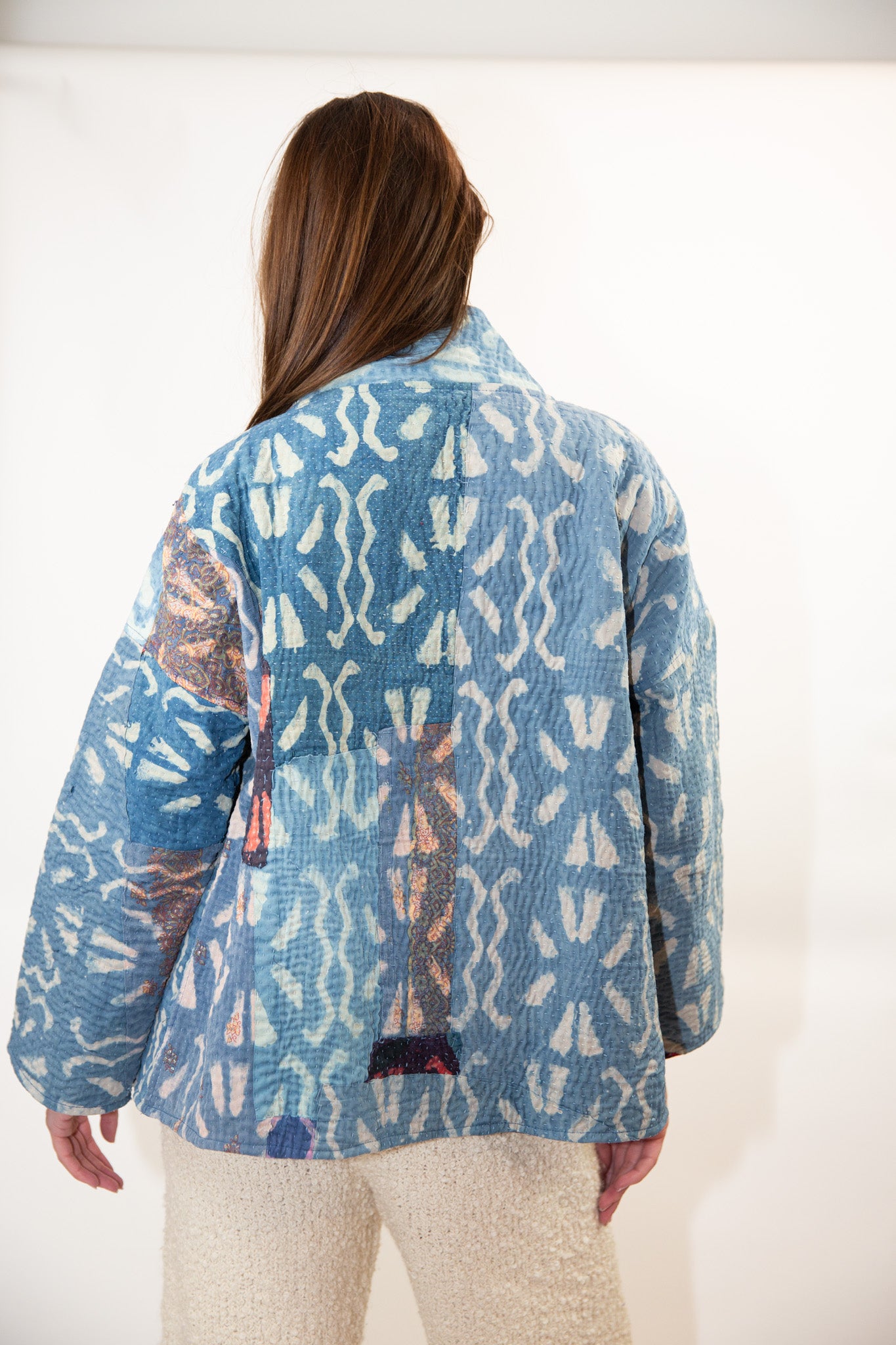 Vintage Kantha Quilt Jacket in Celestial