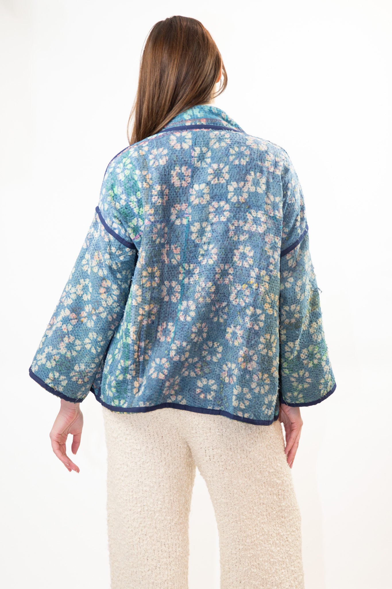Vintage Kantha Quilt Jacket in Reef