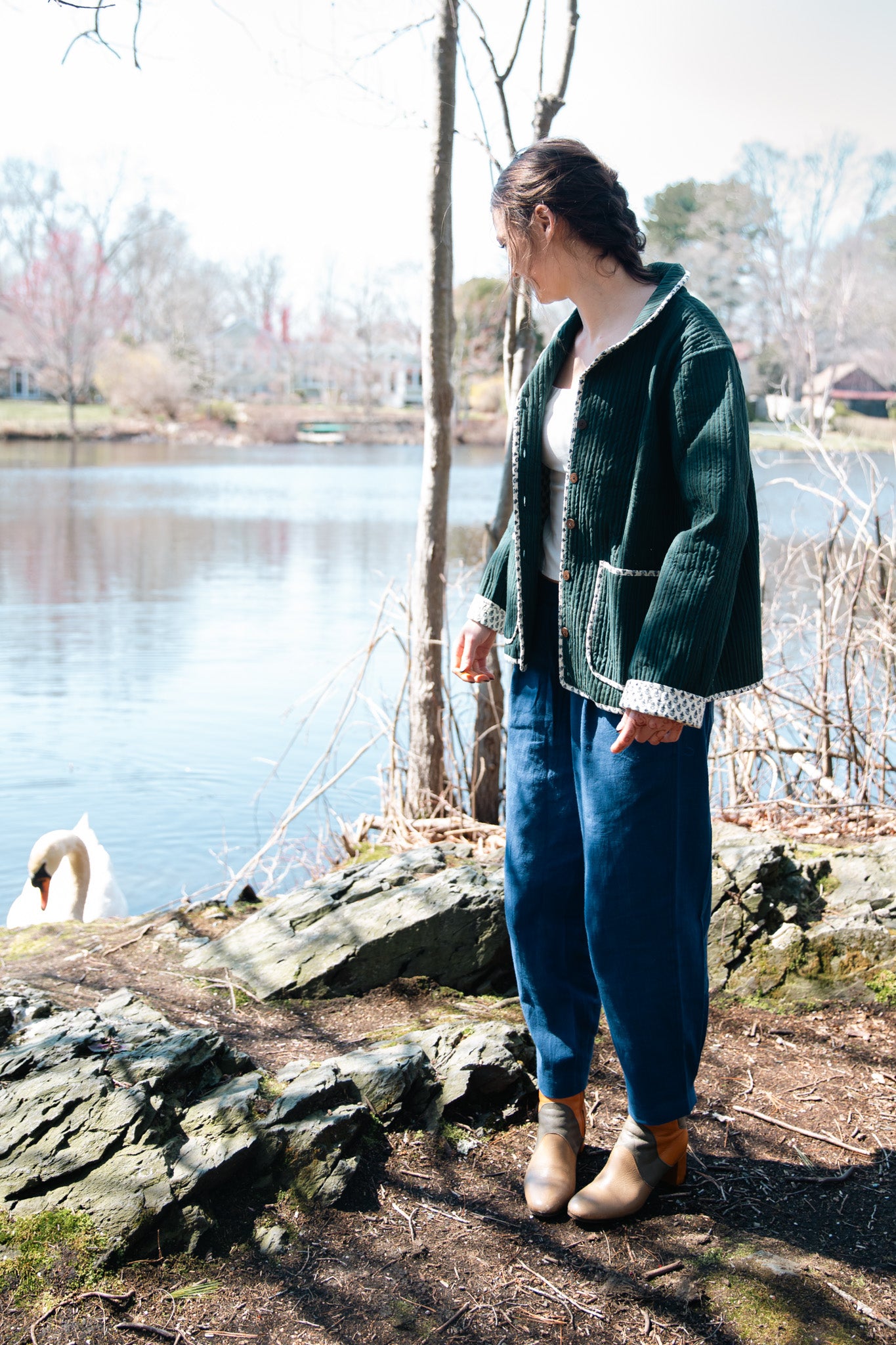 Quilted Clarendon Coat in Midnight