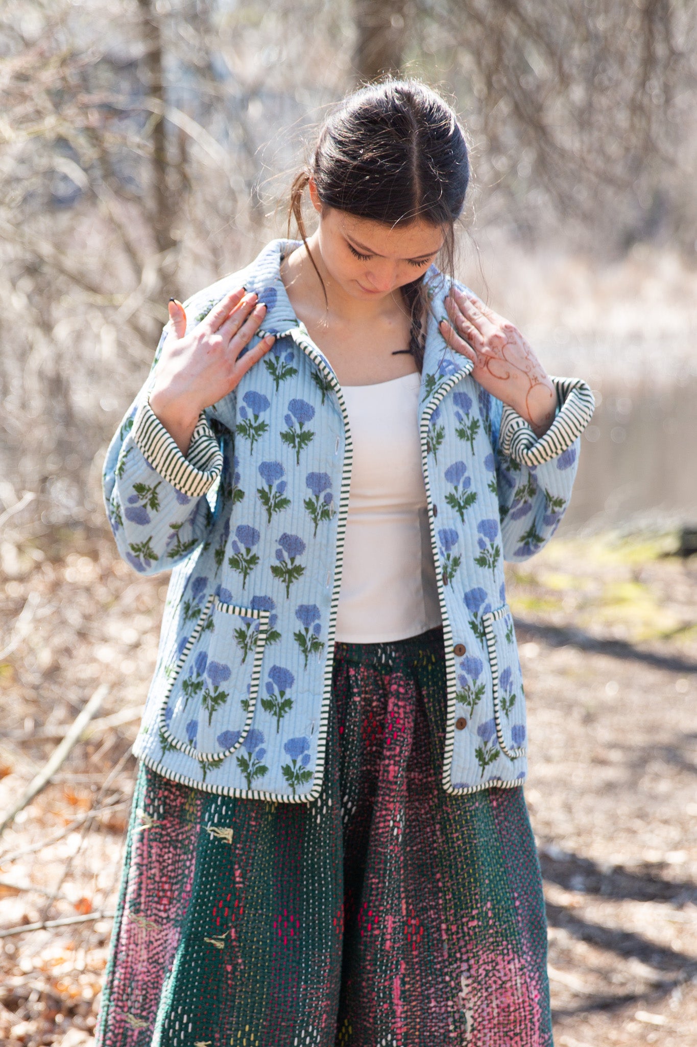 Quilted Clarendon Coat in Poppy