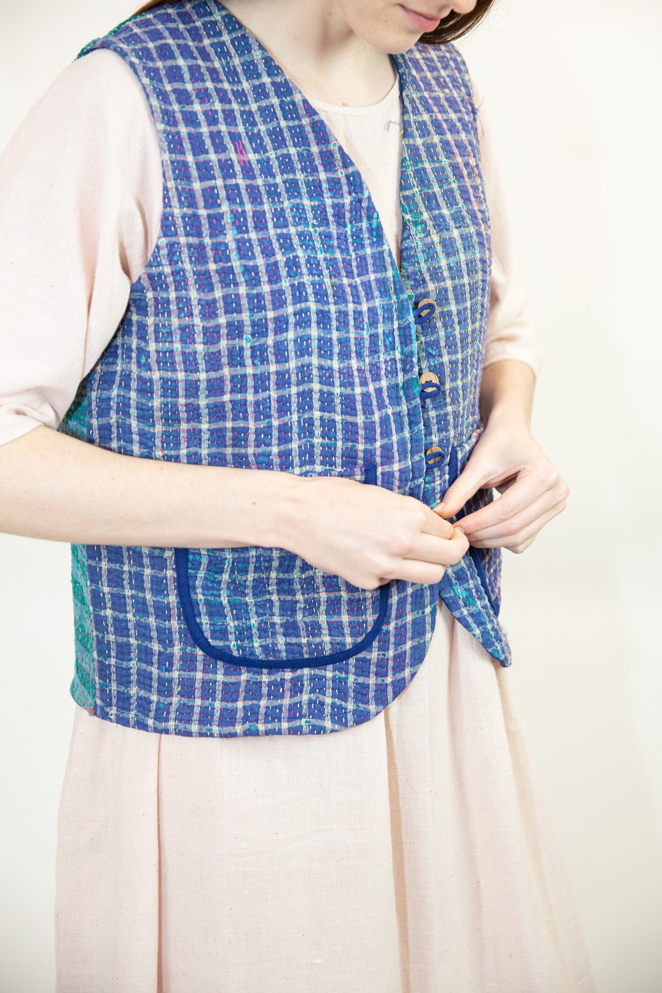 Patina Vest in Grid