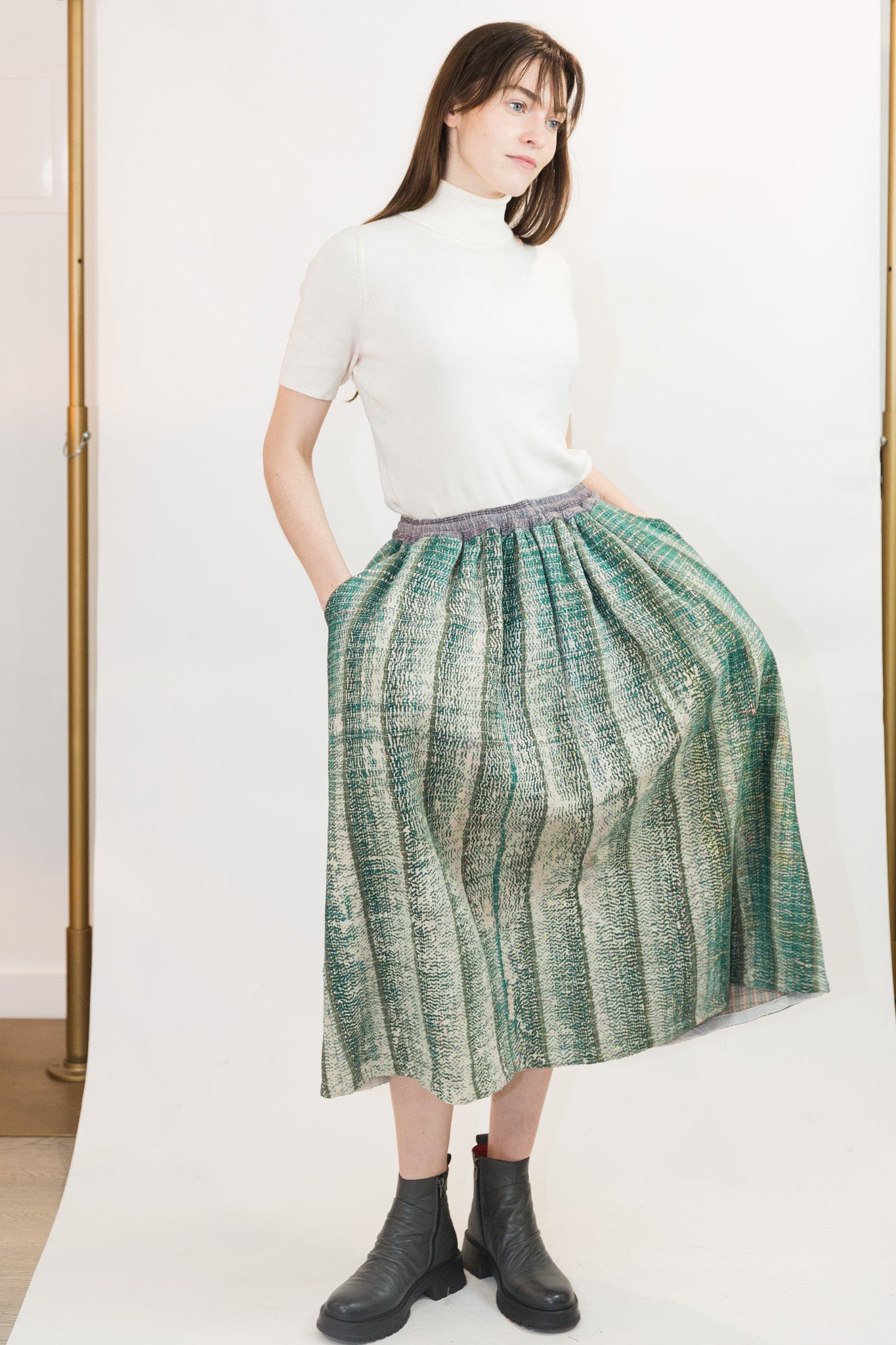 Patina Skirt in Moss