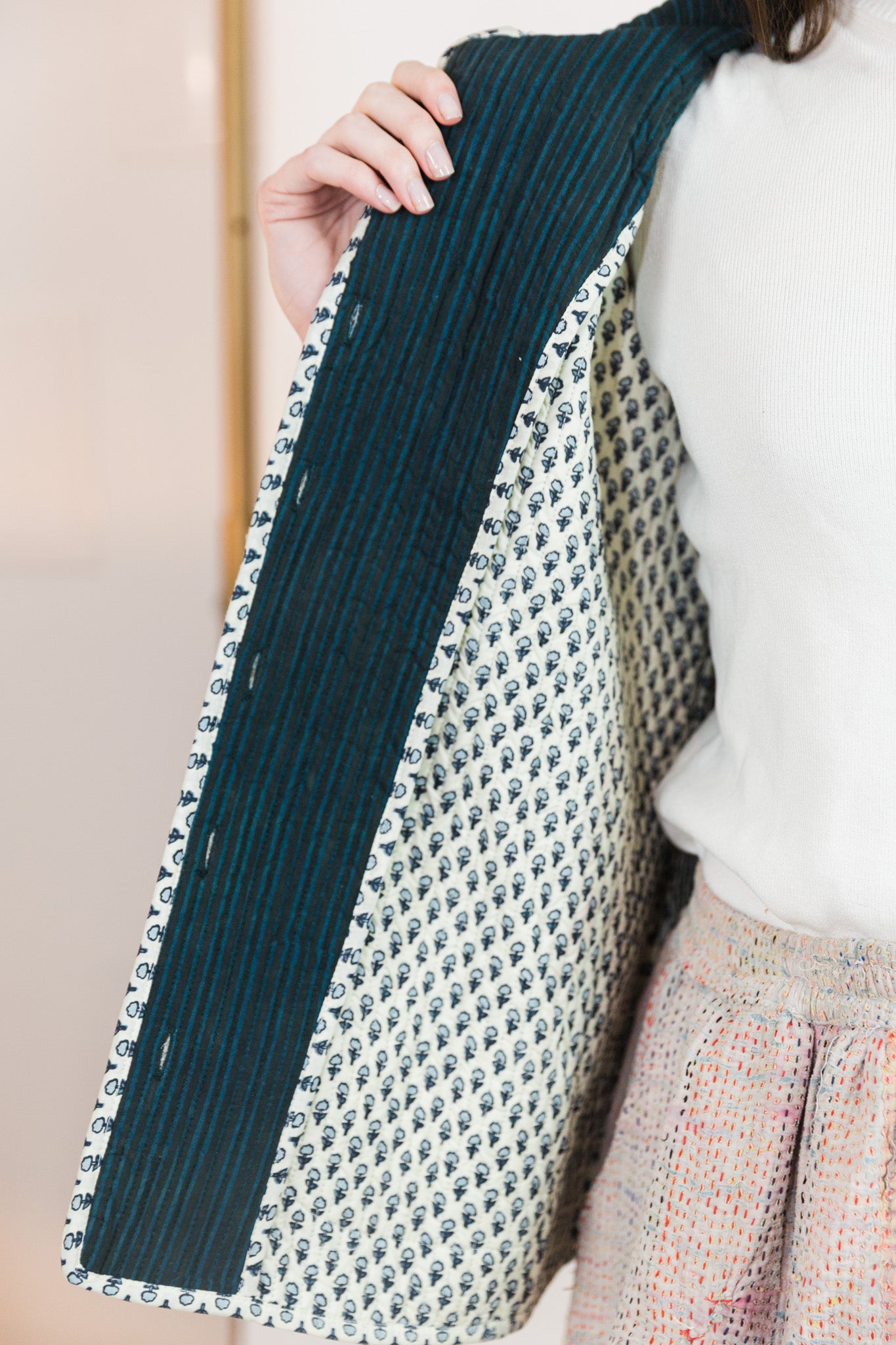 Quilted Clarendon Coat in Midnight